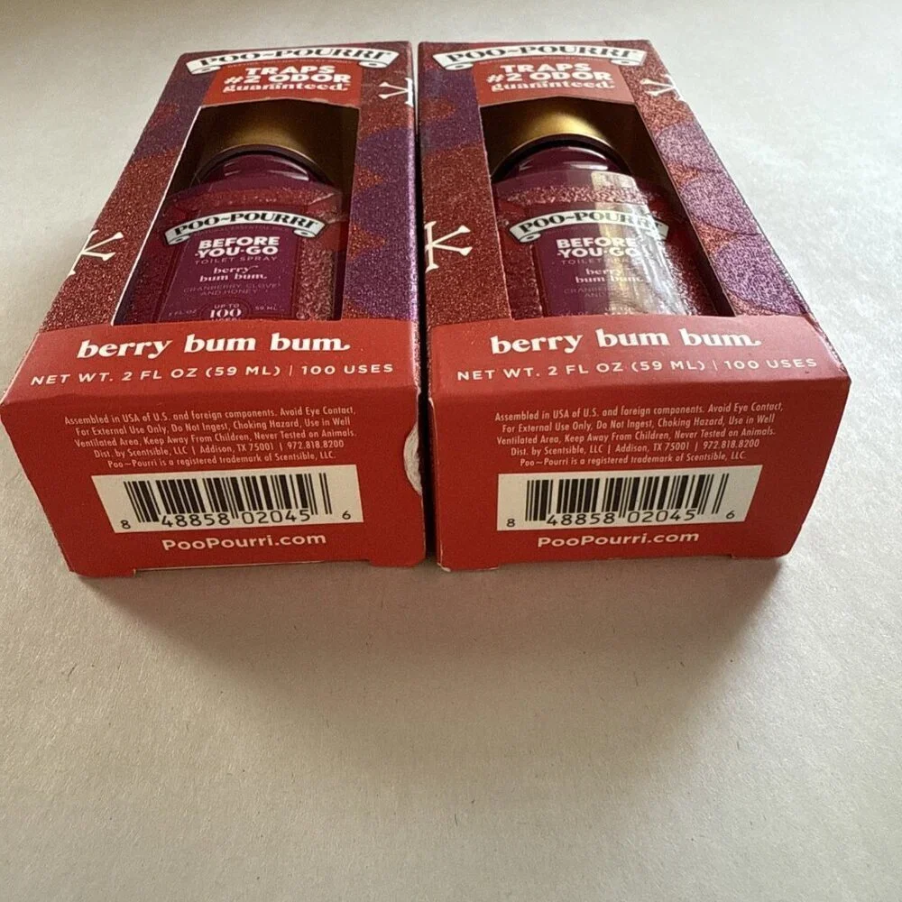 Poo-Pourri Before You Go Toilet Spray Berry Bum Bum Lot Of 2 Christmas 4 oz  - Picture 2 of 3